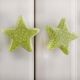 Lime Green Star Crackle Knob